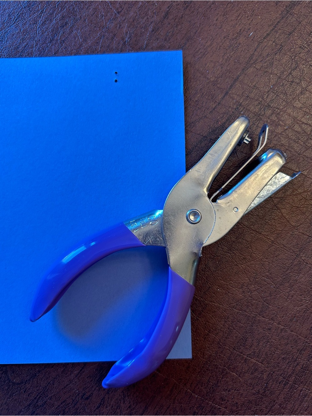 Handheld Dual mini-Hole Paper Punch — Purple
